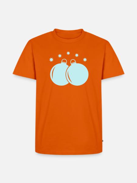 Pastellkugeln Weihnachtsornament - Männer Premium Bio T-Shirt - Orange 