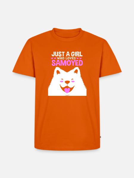 Samojede Hund Samoyed - Männer Premium Bio T-Shirt - Orange