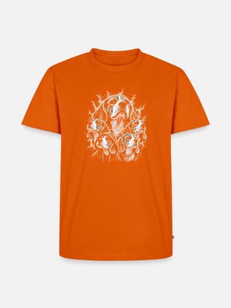 Hunde-Collage im Nebel-Look - Männer Premium Bio T-Shirt - Orange