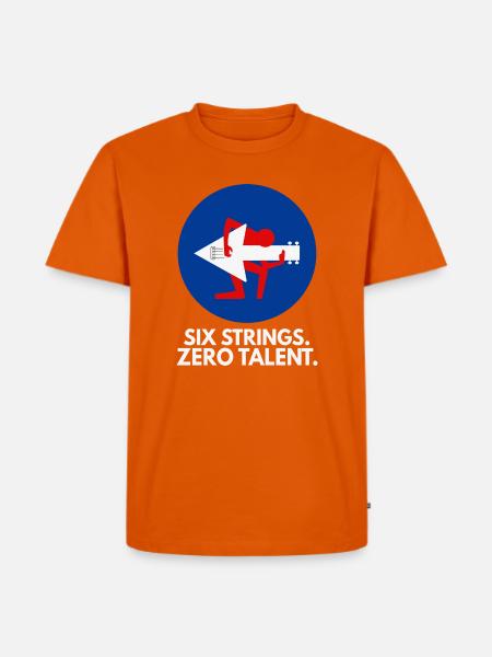 Six Strings Zero Talent - Männer Premium Bio T-Shirt - Orange 
