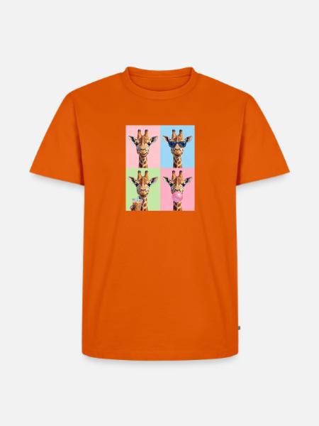Giraffen Giraffe - Männer Premium Bio T-Shirt - Orange 