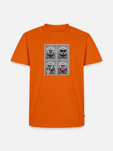 Gibbons Gibbon - Männer Premium Bio T-Shirt - Orange 