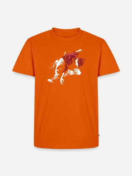 Breakdancer Zeichnung - Männer Premium Bio T-Shirt - Orange 