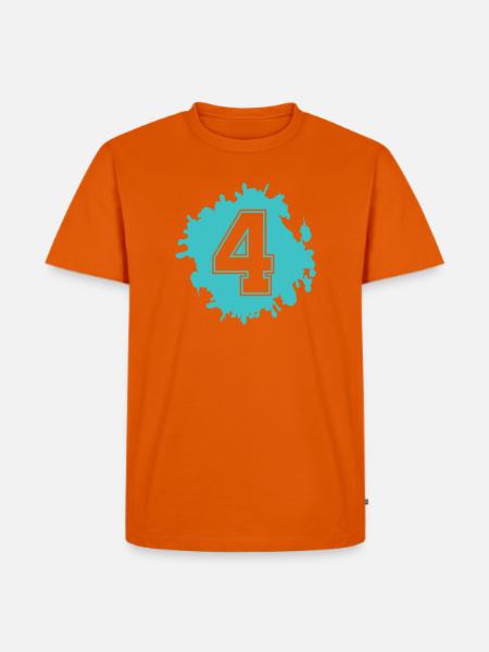 Vierer-Splash Kunstprint - Männer Premium Bio T-Shirt - Orange 