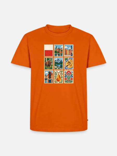 Polen Briefmarken - Männer Premium Bio T-Shirt - Orange 