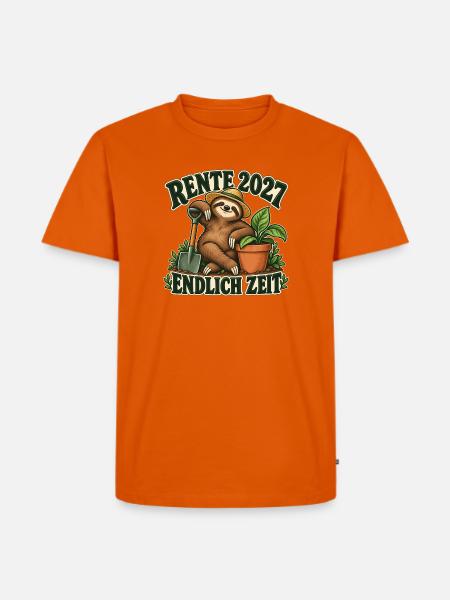 Rente 2027! - Endlich Gartenzeit - Männer Premium Bio T-Shirt - Orange