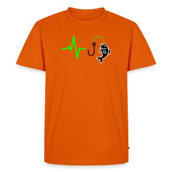Angler Pulse Fish Silhouette - Men's Premium Organic T-Shirt - orange  - Front - Nico (187cm)