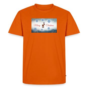 Motif de cerf de Noël avec flocons de neige - T-shirt Premium bio Homme - orange  - Devant - Nico (187cm)
