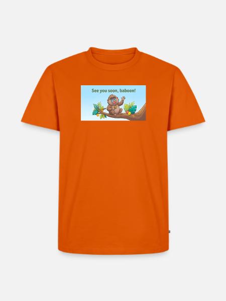 BIS BALD, PAVIAN. - Männer Premium Bio T-Shirt - Orange