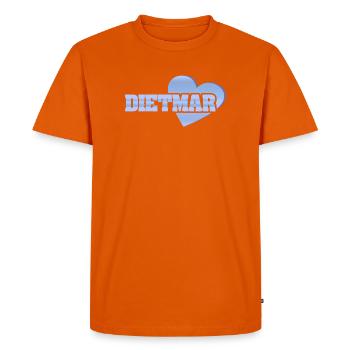 Gold Dietmar - Men's Premium Organic T-Shirt - orange  - Front - Nico (187cm)