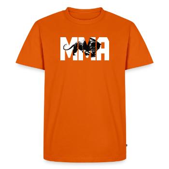 MMA design with a big cat - Men's Premium Organic T-Shirt - orange  - Front - Nico (187cm)