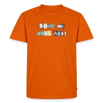 Collage de lettres SYMA - T-shirt Premium bio Homme - orange  - Devant - Nico (187cm)