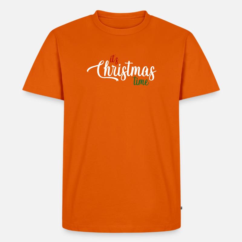 Kersttijd script: It’s Christmas Time - Men's Premium Organic T-Shirt - orange 