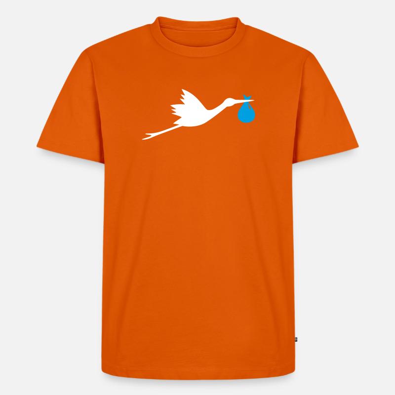 Storch Klapperstorch Junge - Männer Premium Bio T-Shirt - Orange 
