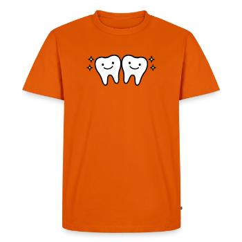 Dent mignonne - T-shirt Premium bio Homme - orange  - Devant - Nico (187cm)