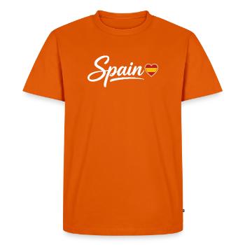 Écriture espagnole avec drapeau de cœur patriotique - T-shirt Premium bio Homme - orange  - Devant - Nico (187cm)