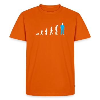 Développement du bébé à l’allaitement - T-shirt Premium bio Homme - orange  - Devant - Nico (187cm)