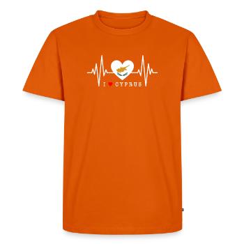 Cyprus Flag Heartbeat Republic of Cyprus Cyprus - Men's Premium Organic T-Shirt - orange  - Front - Nico (187cm)