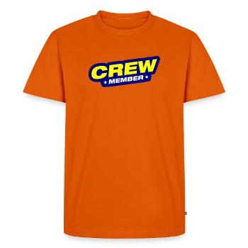 Crew Member - Men's Premium Organic T-Shirt - orange  - Front - Nico (187cm)