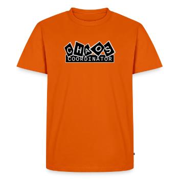 Coordinateur du Chaos Titre drôle Parents Teacher Logo - T-shirt Premium bio Homme - orange  - Devant - Nico (187cm)