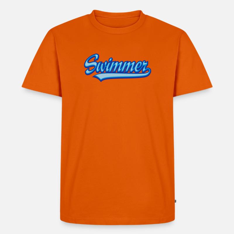 SWIMMER - Männer Premium Bio T-Shirt - Orange 