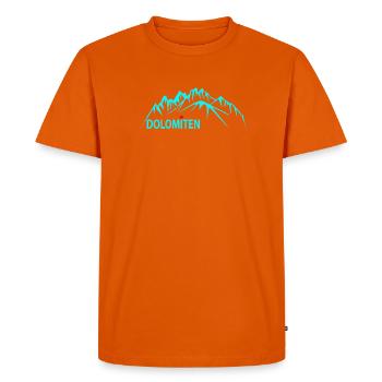 Illustration du panorama des montagnes des Dolomites - T-shirt Premium bio Homme - orange  - Devant - Nico (187cm)