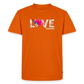 Ukulélé hawaïen Ukulélé Love - T-shirt Premium bio Homme - orange  - Devant - Nico (187cm)