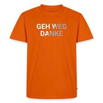 Va-t’en, merci - T-shirt Premium bio Homme - orange  - Devant - Nico (187cm)