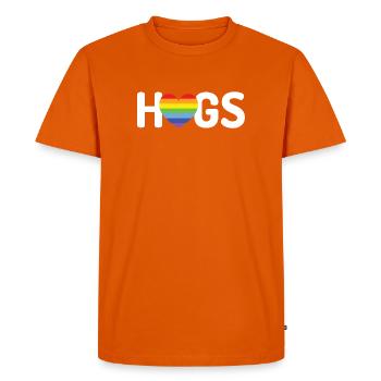 LGBT Hugs - Men's Premium Organic T-Shirt - orange  - Front - Nico (187cm)