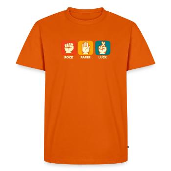 Rock-Paper-Happiness – Funny Positive Vibes – Insp - Men's Premium Organic T-Shirt - orange  - Front - Nico (187cm)