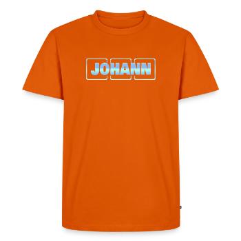 Johann as a baby - Men's Premium Organic T-Shirt - orange  - Front - Nico (187cm)