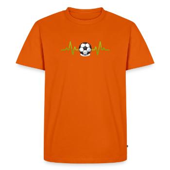 Le battement de cœur du jeu – le football - T-shirt Premium bio Homme - orange  - Devant - Nico (187cm)