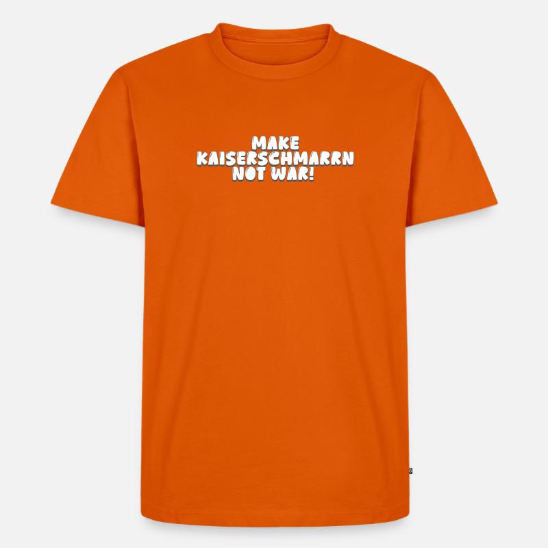 Make Kaiserschmarrn Not War! - Männer Premium Bio T-Shirt - Orange