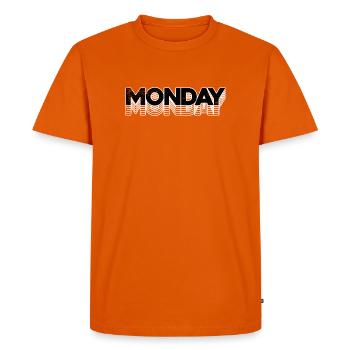 Monday Echo Neon Typography - Men's Premium Organic T-Shirt - orange  - Front - Nico (187cm)