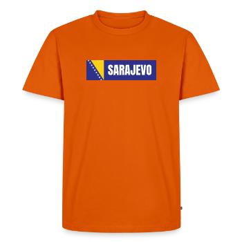 Sarajevo in Bosnia and Herzegovina Flag Colors - Men's Premium Organic T-Shirt - orange  - Front - Nico (187cm)