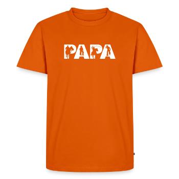 Cadeau de la fête des pères Cowboy Papa Papa Cheval Papa - T-shirt Premium bio Homme - orange  - Devant - Nico (187cm)