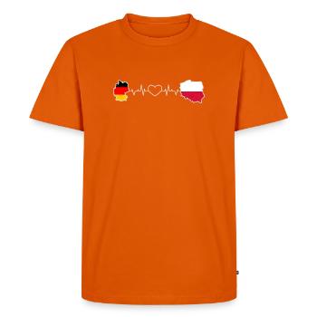 Le battement de cœur de l’Allemagne et de la Pologne - T-shirt Premium bio Homme - orange  - Devant - Nico (187cm)