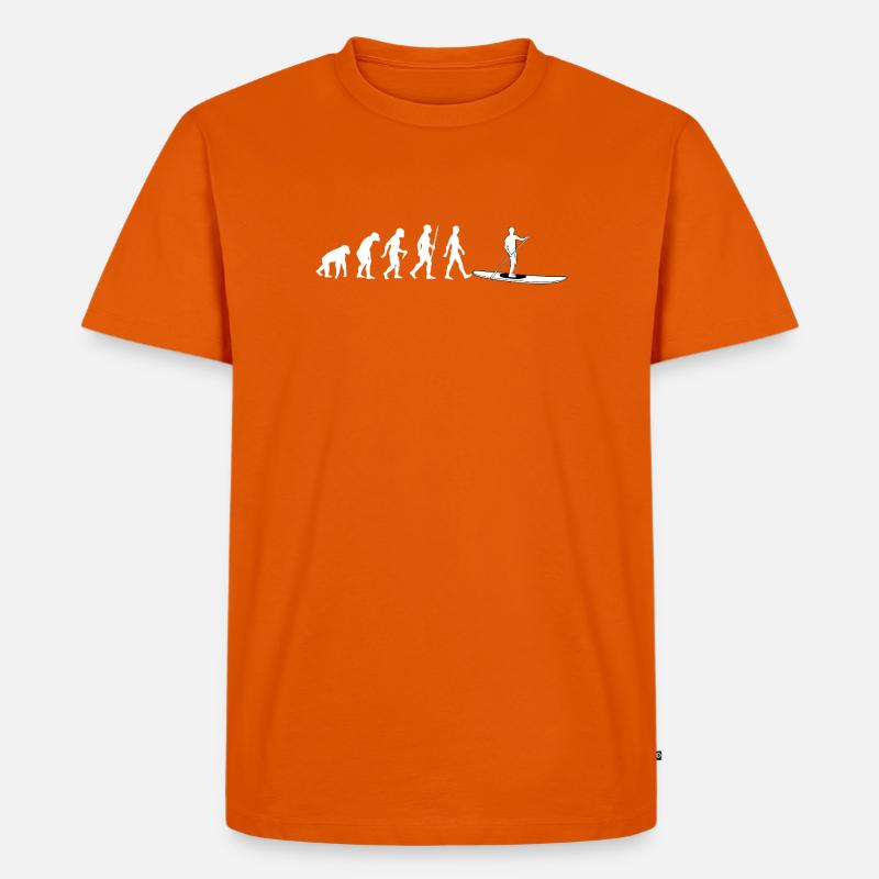 Evolution to Stand-Up Paddleboard - Men's Premium Organic T-Shirt - orange 