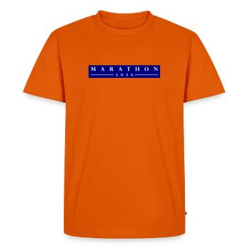 Marathon 2026 - Men's Premium Organic T-Shirt - orange  - Front - Nico (187cm)