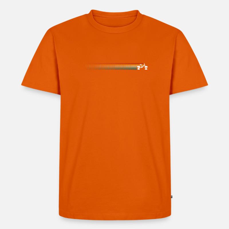 Gestreifte Horizont-Silhouette - Männer Premium Bio T-Shirt - Orange 