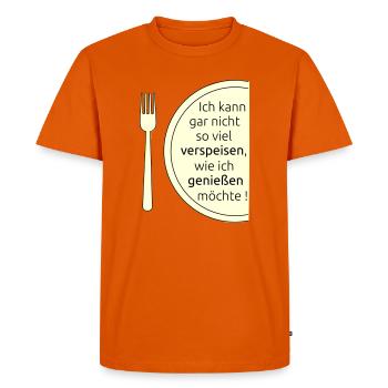 Eat and enjoy - Men's Premium Organic T-Shirt - orange  - Front - Nico (187cm)