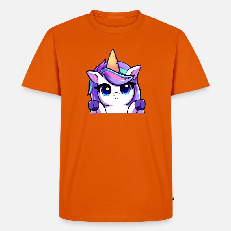 Lya Einhorn Schulterzuckend - Männer Premium Bio T-Shirt - Orange 