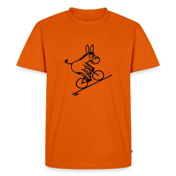 Donkey on bike - Men's Premium Organic T-Shirt - orange  - Front - Nico (187cm)
