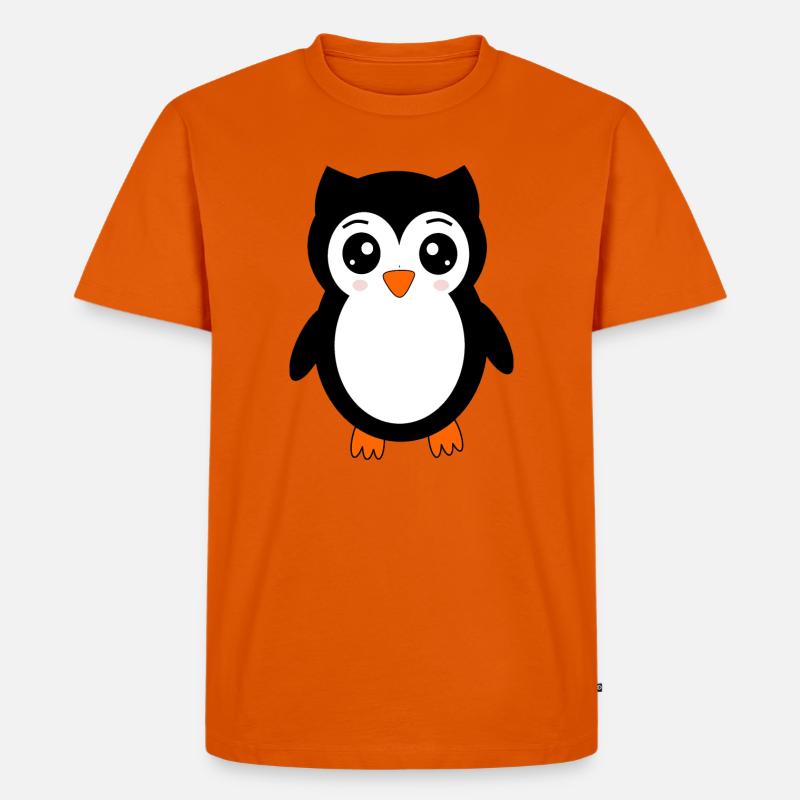 Eule schwarz Vogel Vögelchen Tiere Geschenk - Männer Premium Bio T-Shirt - Orange 