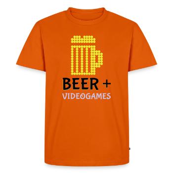 Jeux vidéo Pixel Beer - T-shirt Premium bio Homme - orange  - Devant - Nico (187cm)