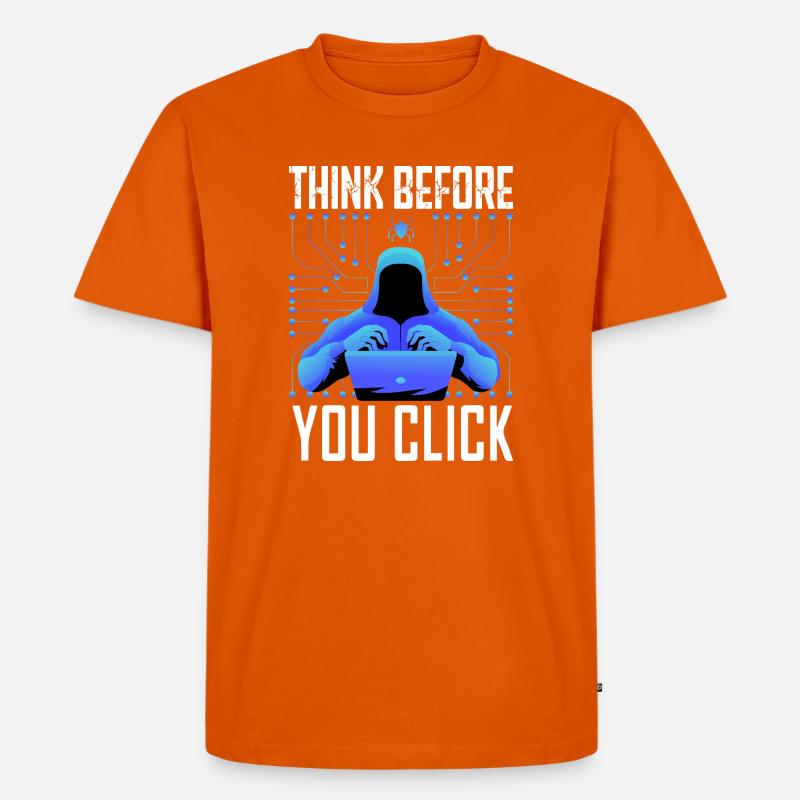 Hacker-Hacker-Hacker-Programmierer Linux Cybersicherheitsdaten - Männer Premium Bio T-Shirt - Orange 