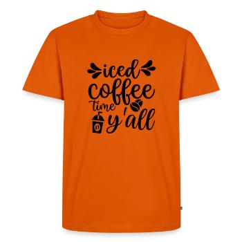 12 temps de café glacé y tous - T-shirt Premium bio Homme - orange  - Devant - Nico (187cm)