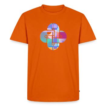 Croix de Nuage en Mosaïque - T-shirt Premium bio Homme - orange  - Devant - Nico (187cm)