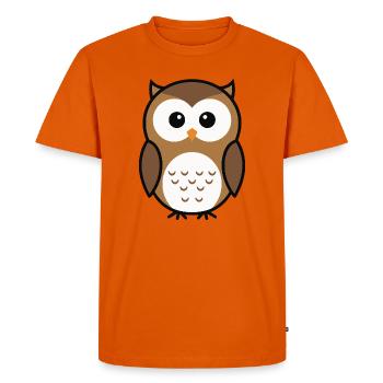 Style minimaliste de chouette curieuse mignonne - T-shirt Premium bio Homme - orange  - Devant - Nico (187cm)