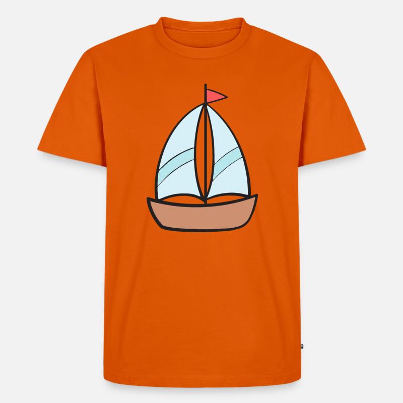 Boot Schiff Segelschiff - Männer Premium Bio T-Shirt - Orange 